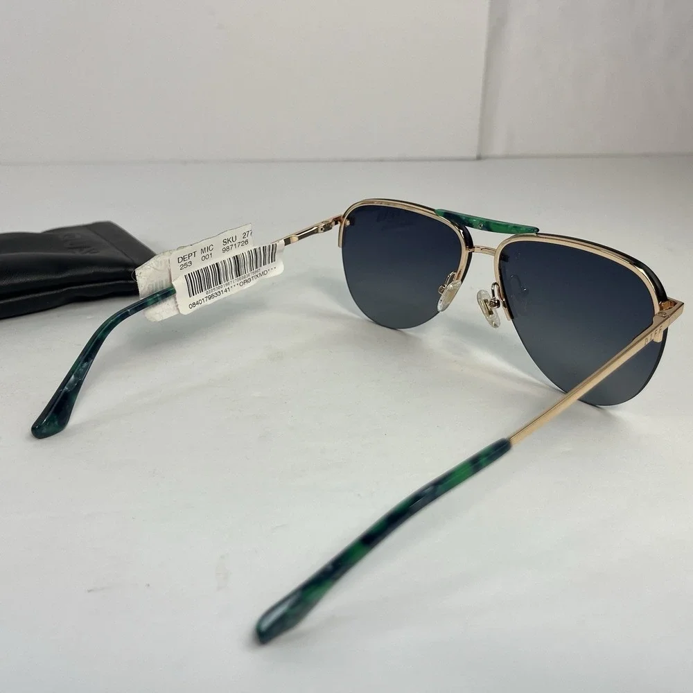 NEW DIFF Tahoe Unisex Sunglasses Gold Green Aviator Style DE01-0181-GDGGP